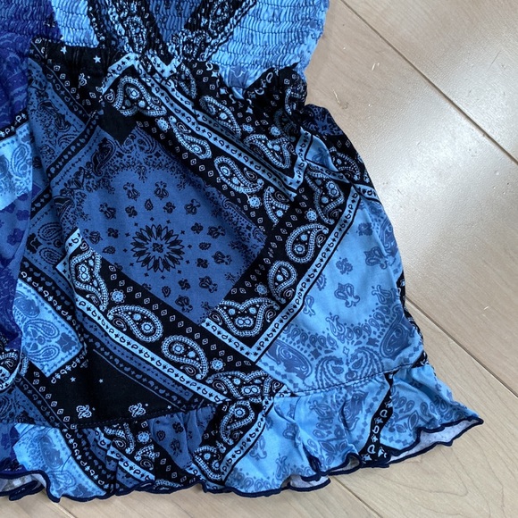 Flowers by Zoe smocked ruffle trim shorts romper - Picture 2 of 11